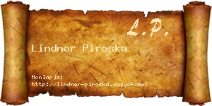 Lindner Piroska névjegykártya